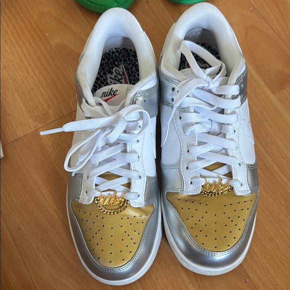 gold and silver nikes